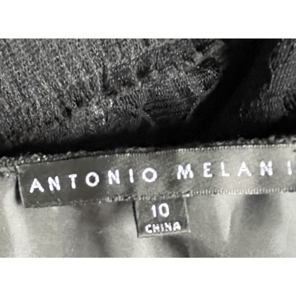 Antonio Melani Black Vintage 40s Look Old Hollywood Lace Cocktail Dress 10 L NEW - Picture 5 of 14